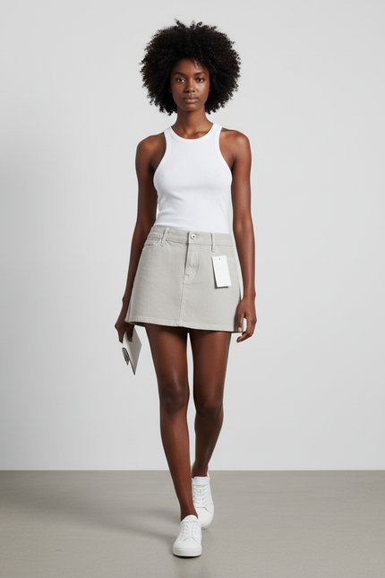 Jupe En Jean Gris Clair