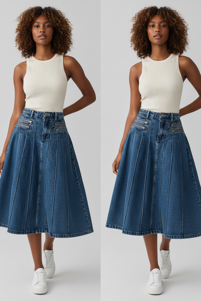 Jupe En Jean Longueur Genoux