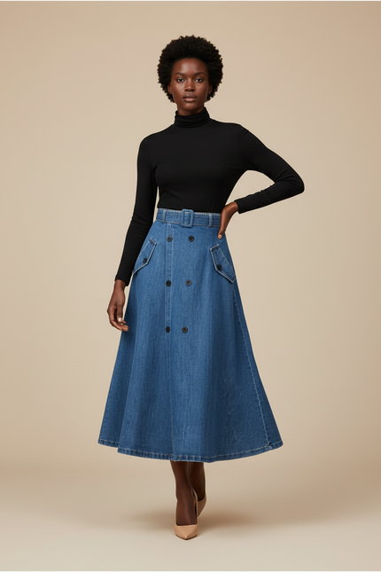 Jupe En Jean Ceinture