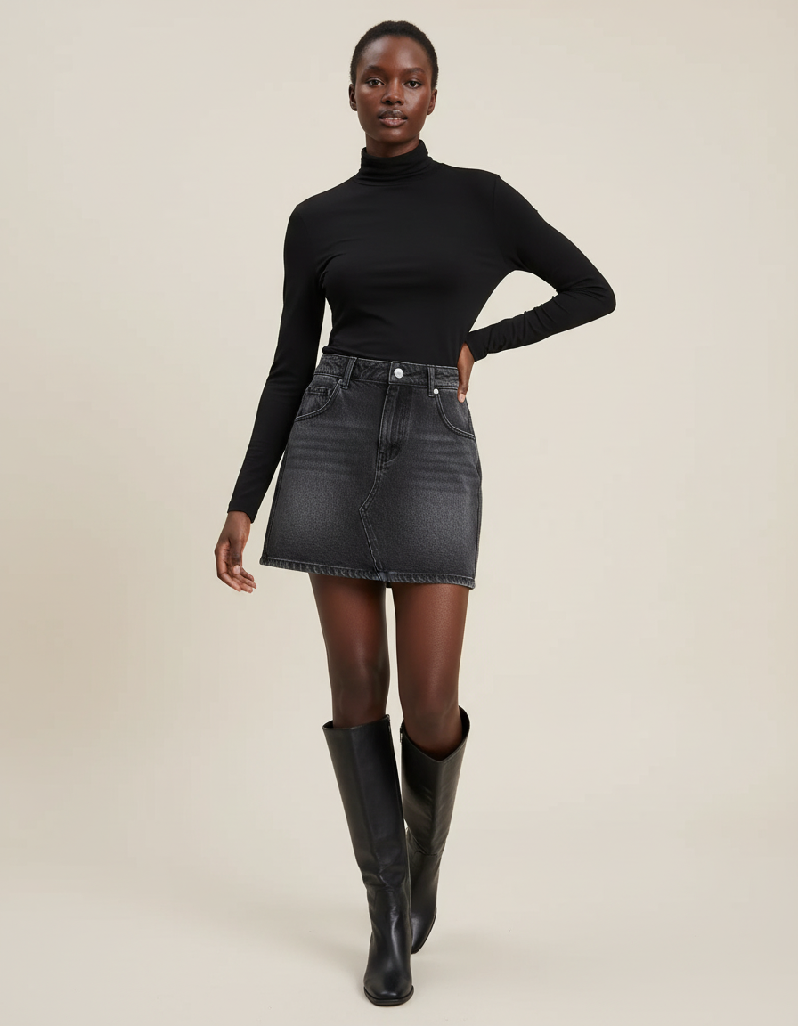 Jupe En Jean Gris Foncé