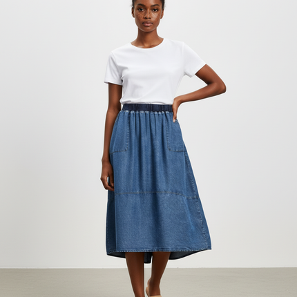 Collection image for: Jupe En Jean Trapèze