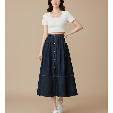 Collection image for: Jupe Boutonnée En Jean