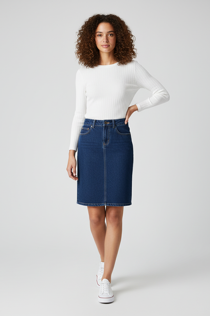 Jupe Crayon En Jean Femme