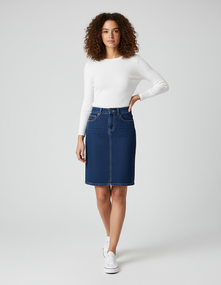 Jupe Crayon En Jean Femme