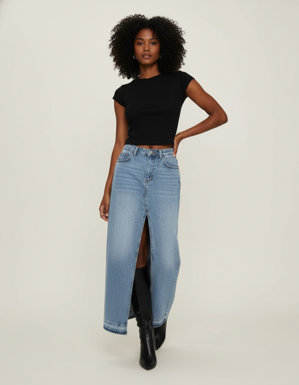 Jupe Jean Longue Fendue Chic