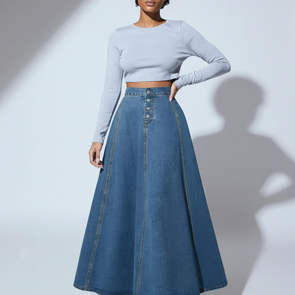 Collection image for: Jupe Boutonnée En Jean