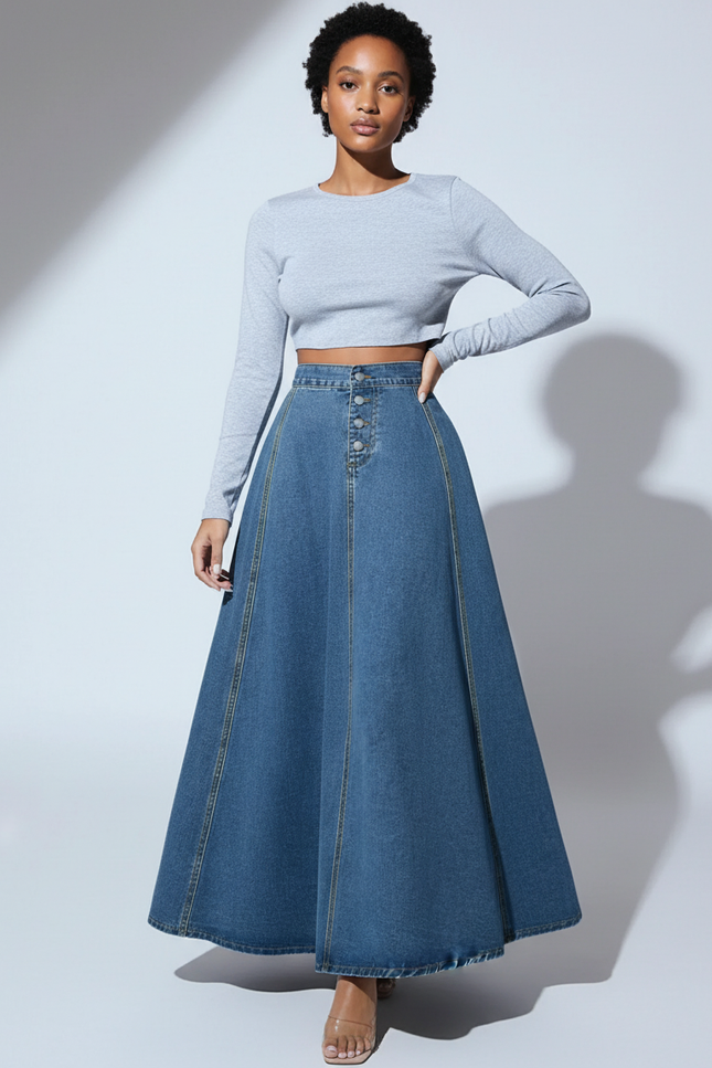 Jupe En Jean Femme Longue