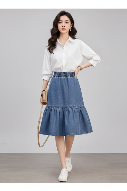 Jupe En Jean A Volant