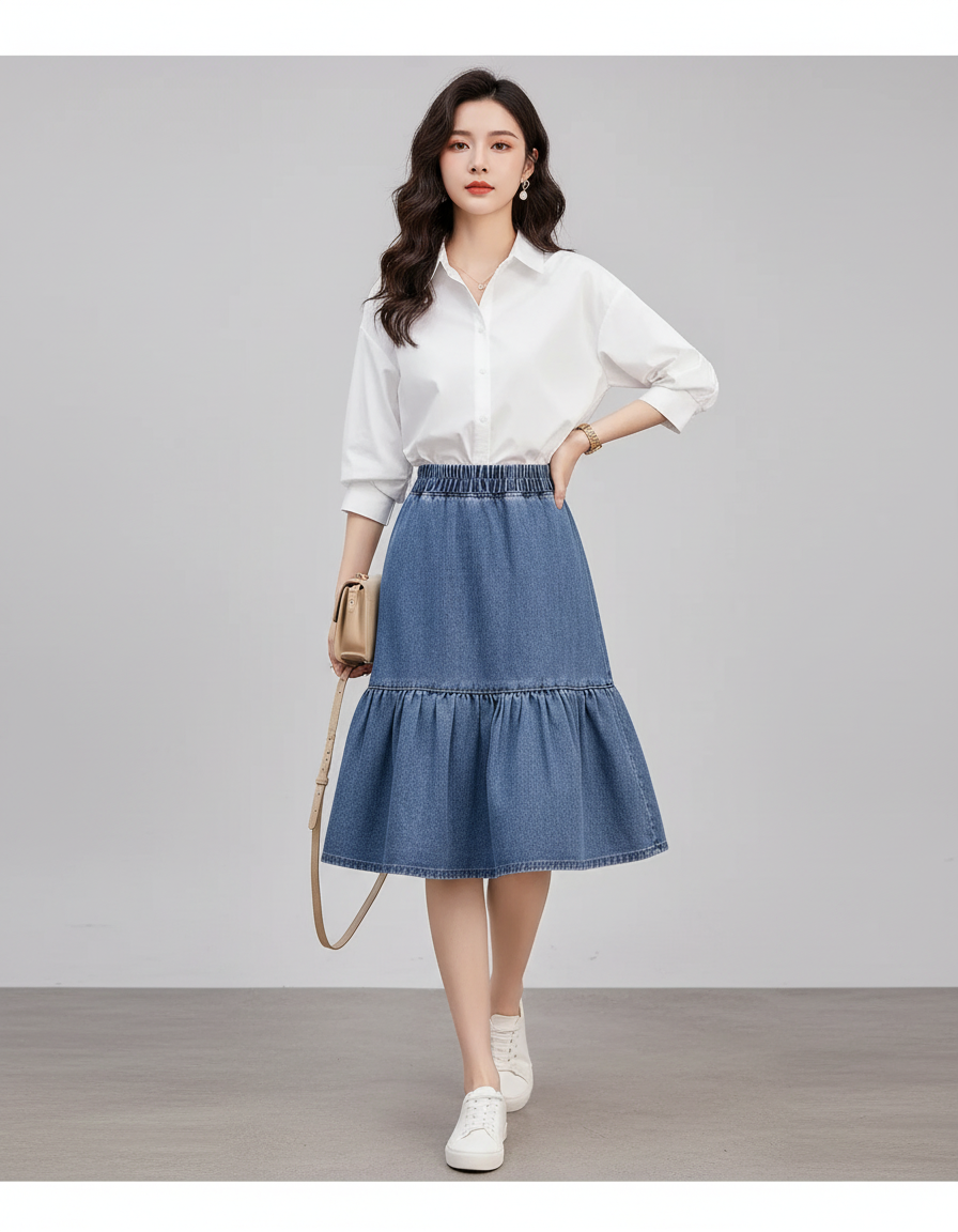 Jupe En Jean A Volant