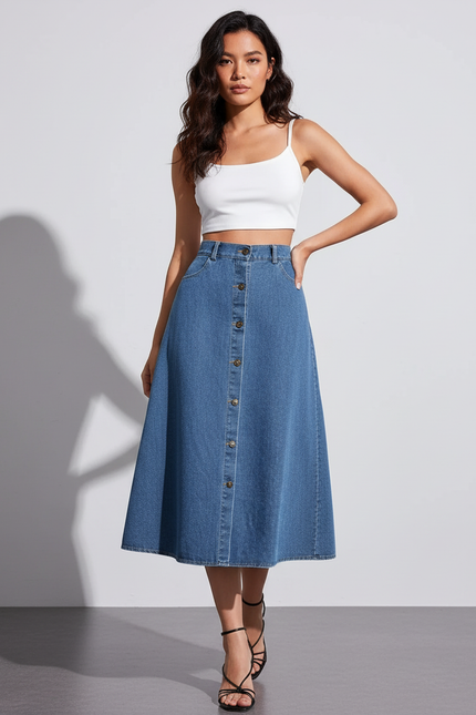 Jupe En Jean Fermeture