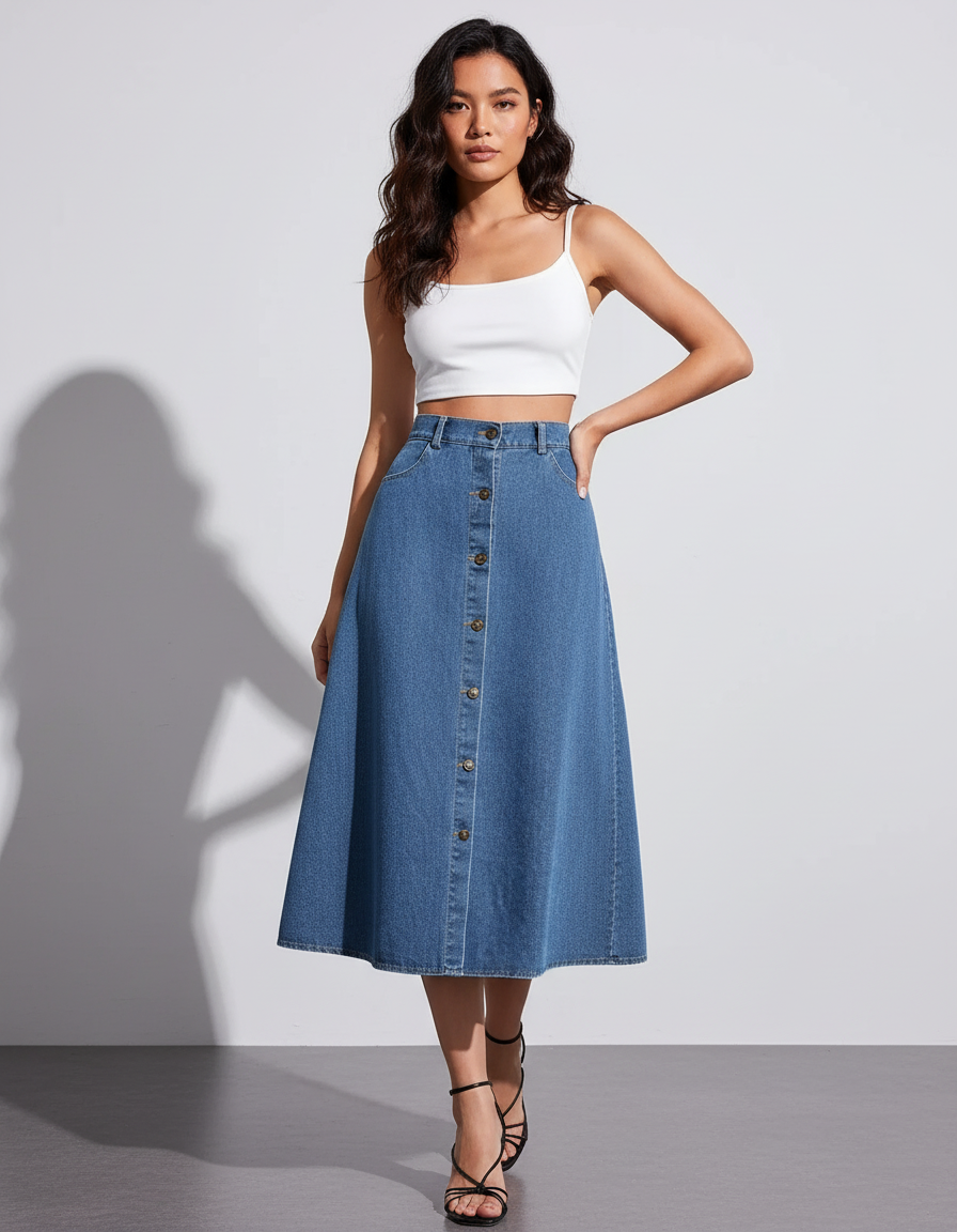 Jupe En Jean Fermeture