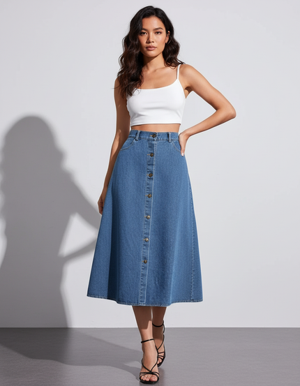 Jupe En Jean Fermeture