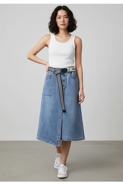 Jupe Portefeuille En Jean