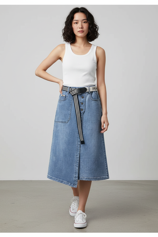 Jupe Portefeuille En Jean