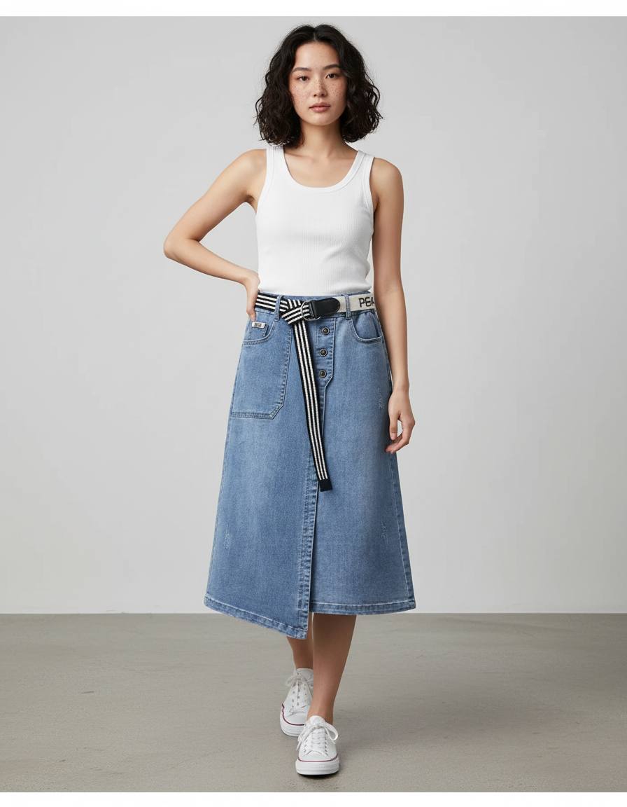 Jupe Portefeuille En Jean