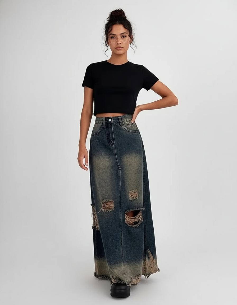 Jupe En Jean Déchiré