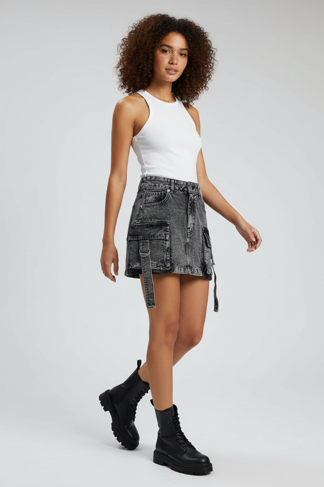 Jupe En Jean Grise Courte