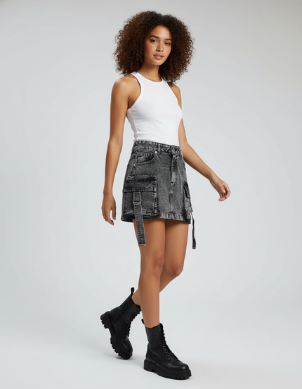 Jupe En Jean Grise Courte