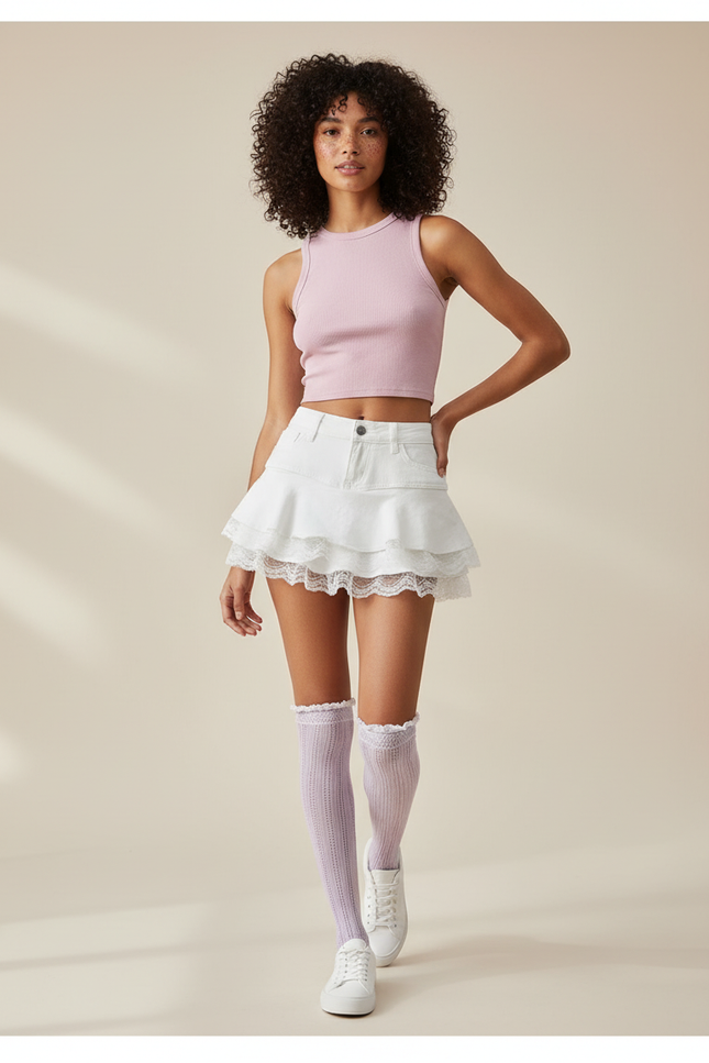 Mini Jupe En Jean Blanche