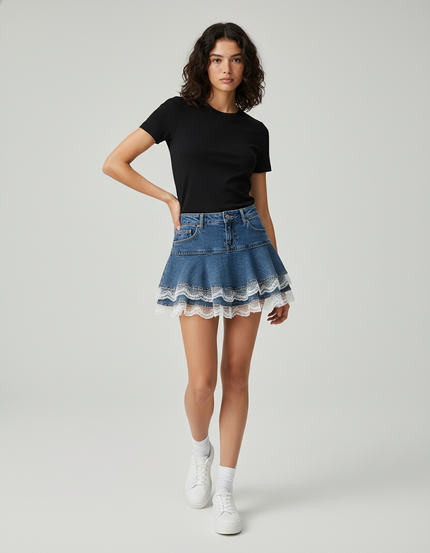 Jupe Short En Jeans