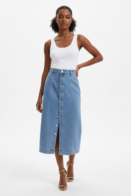 Jupe En Jean Fente Devant