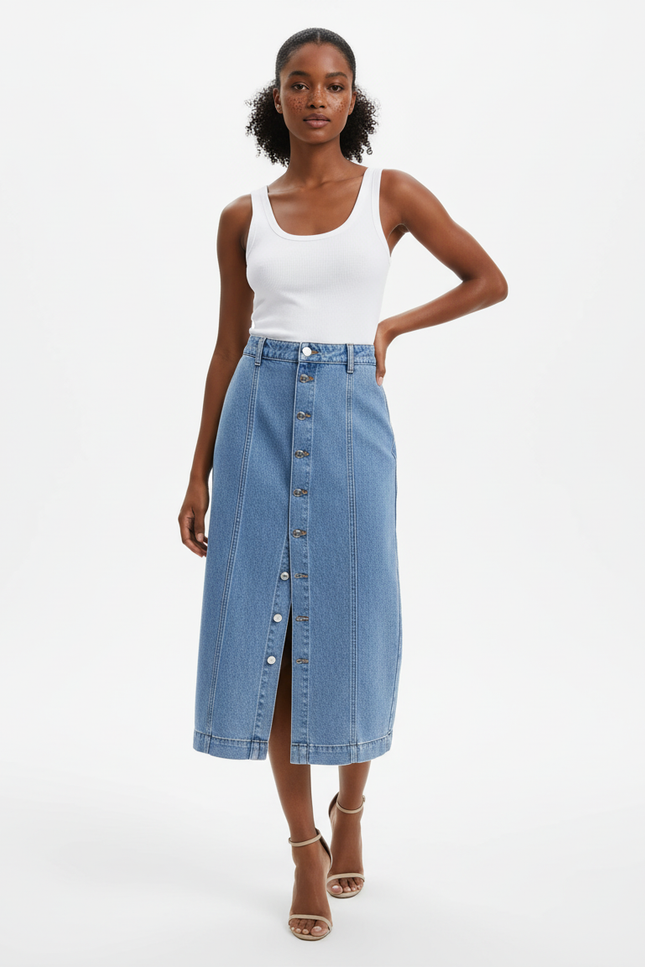 Jupe En Jean Fente Devant