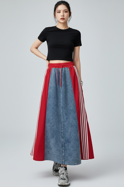 Jupe En Jean Longue Patchwork