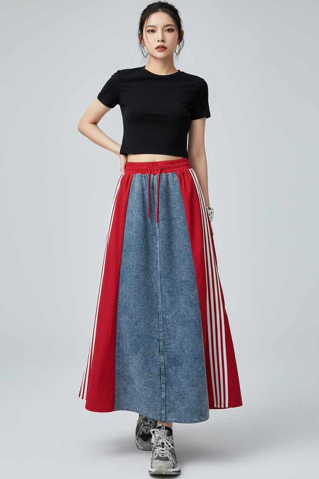 Jupe En Jean Longue Patchwork