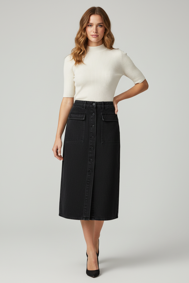 Jupe En Jean Noir Hiver