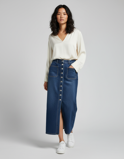 Jupe En Jean Longue Avec Fente