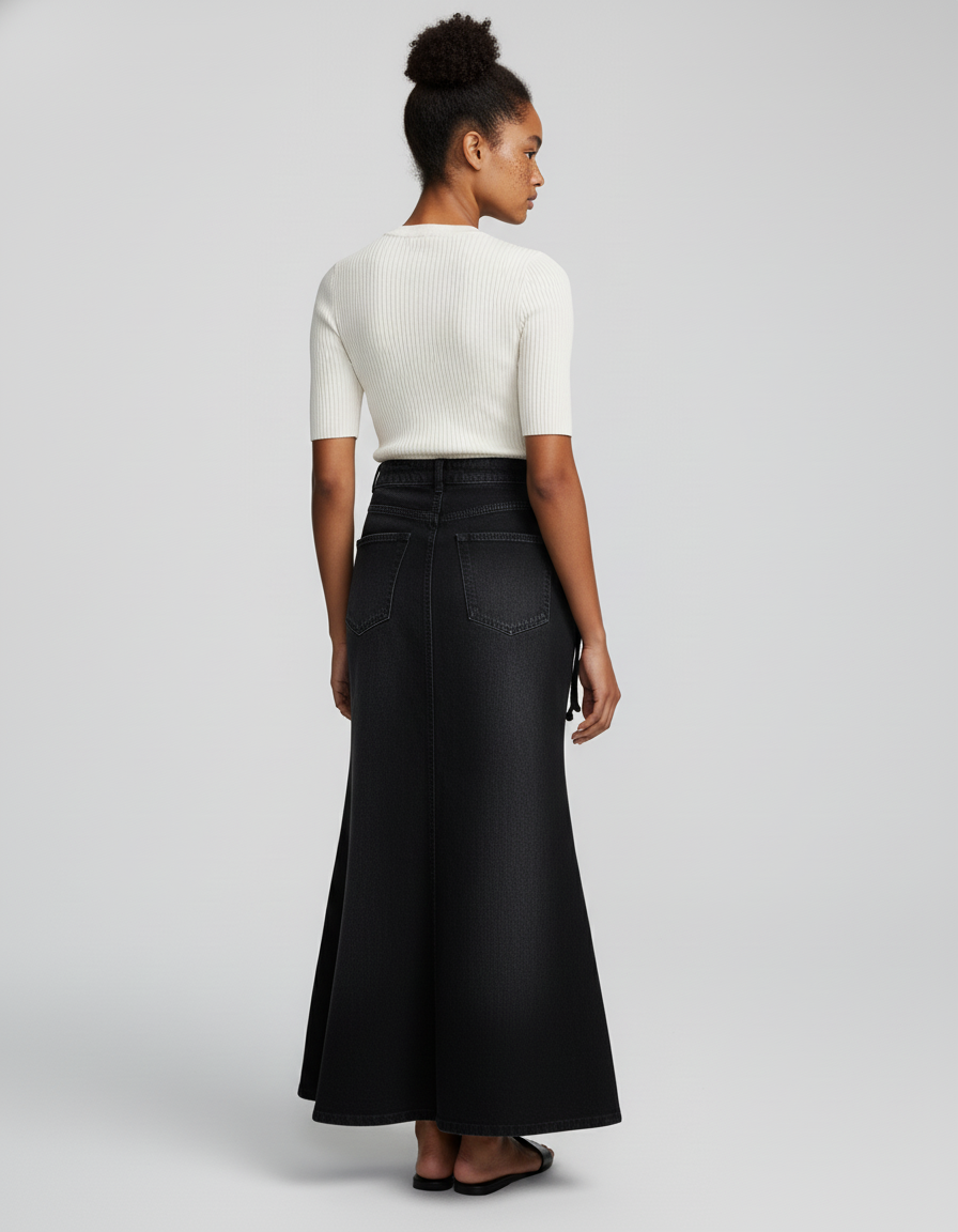 Jupe Jean Noire Sirène Chic