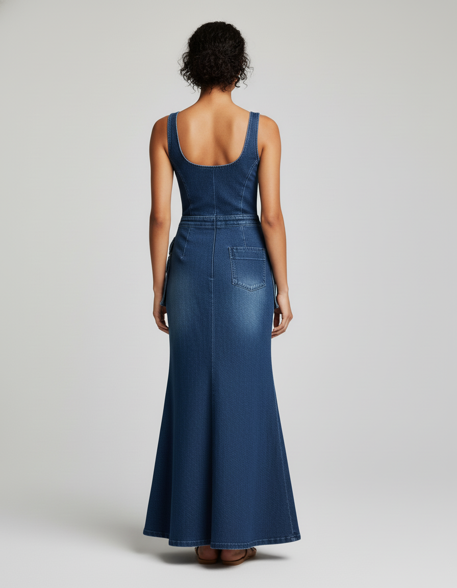 Ensemble En Jean Jupe Longue