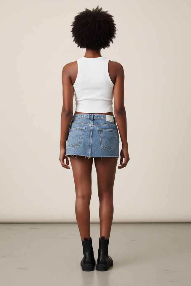 Mini Jupe En Jean Taille Basse