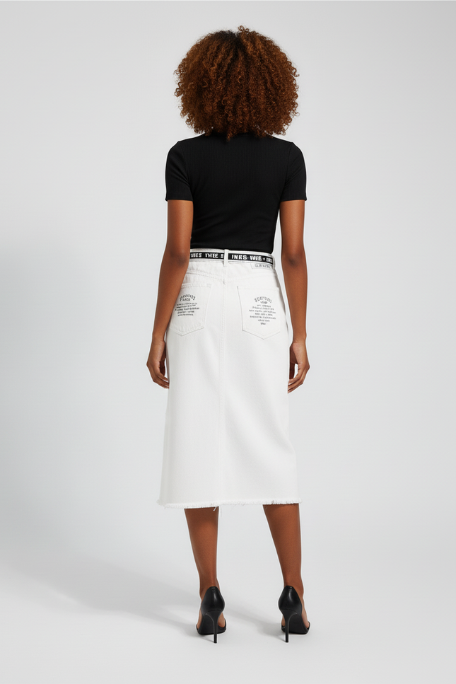 Jupe En Jean Blanche Grande Taille