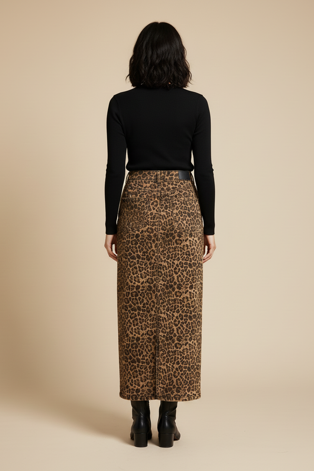 Jupe Longue En Jean Leopard