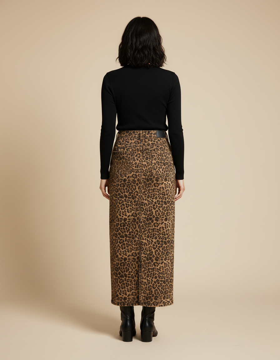 Jupe Longue En Jean Leopard
