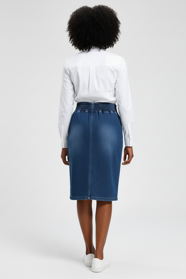 Jupe Jean Bleu Taille Haute Décontractée