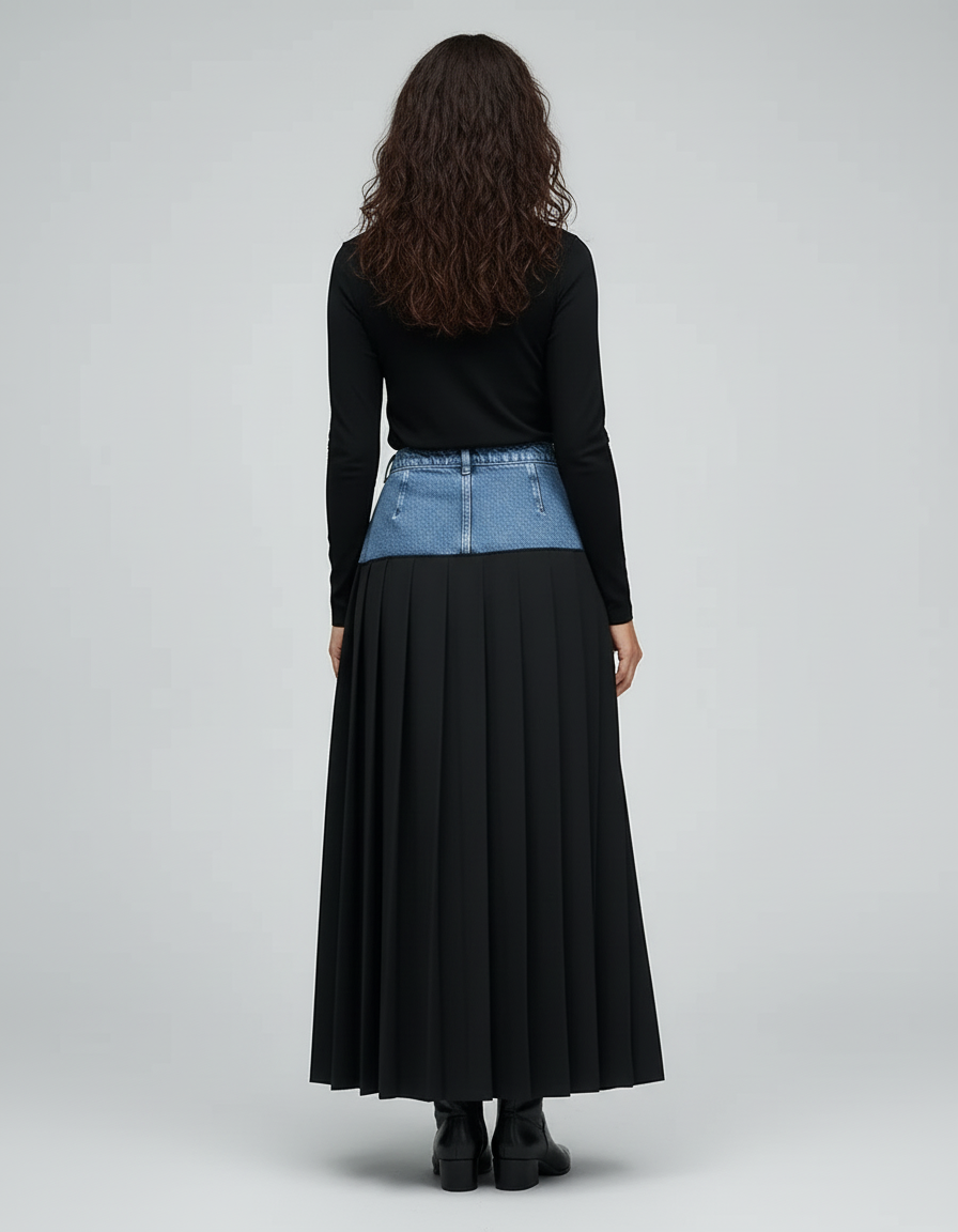 Jupe En Jean Bicolore