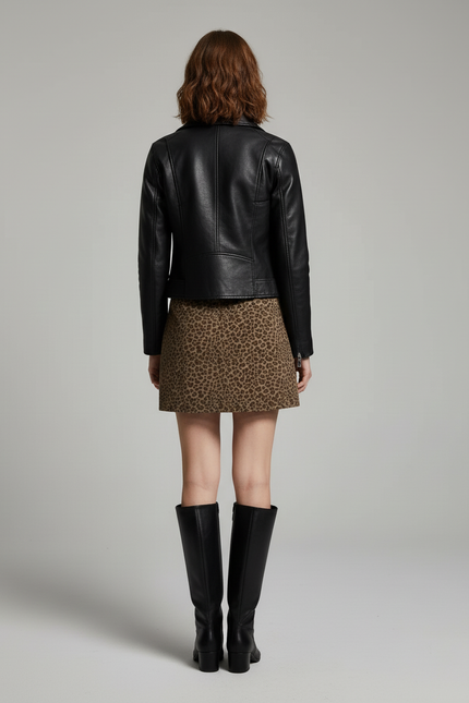 Jupe Jean Léopard Mini Chic