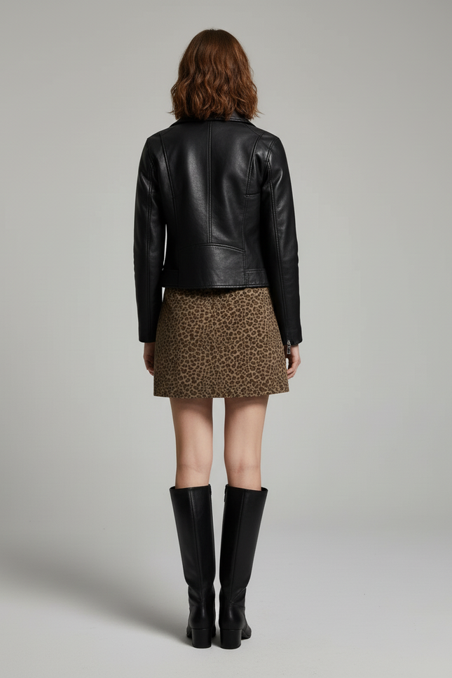 Jupe Jean Léopard Mini Chic