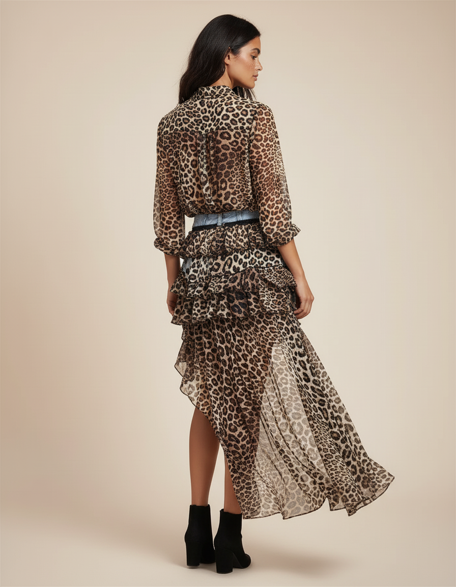 Jupe Jean Denim Clair Contrastant Chic