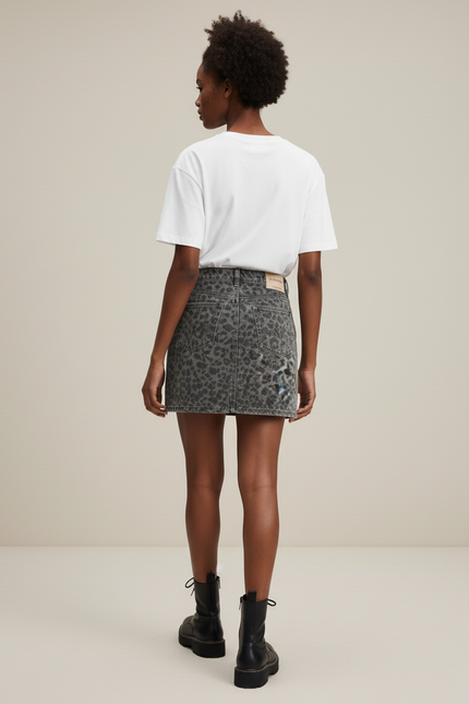 Jupe Leopard En Jean