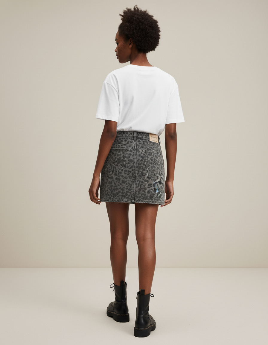 Jupe Leopard En Jean