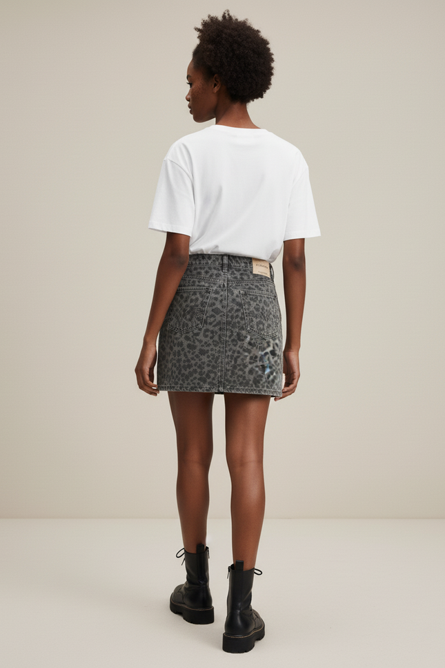 Jupe Leopard En Jean