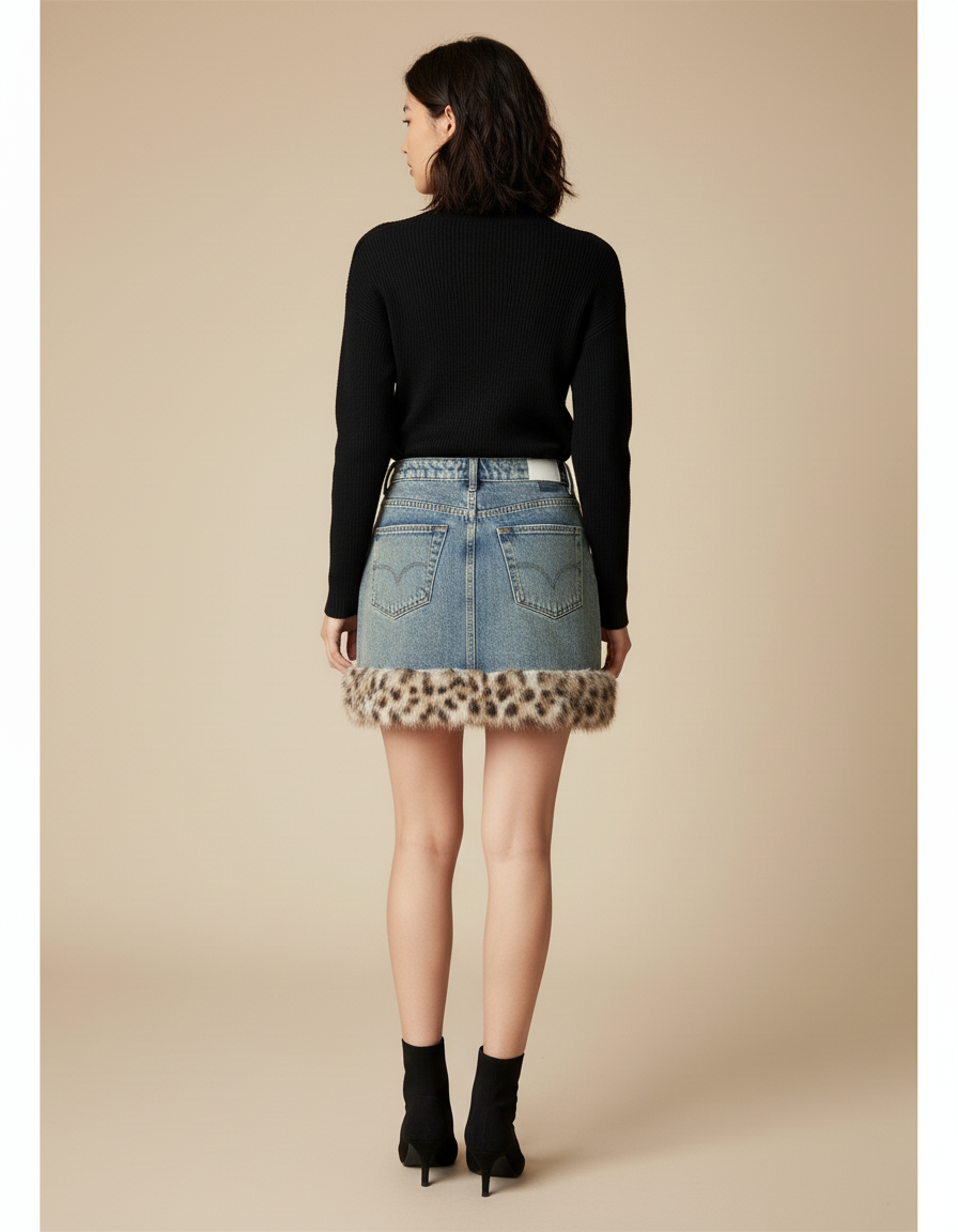 Jupe En Jean Avec Perle