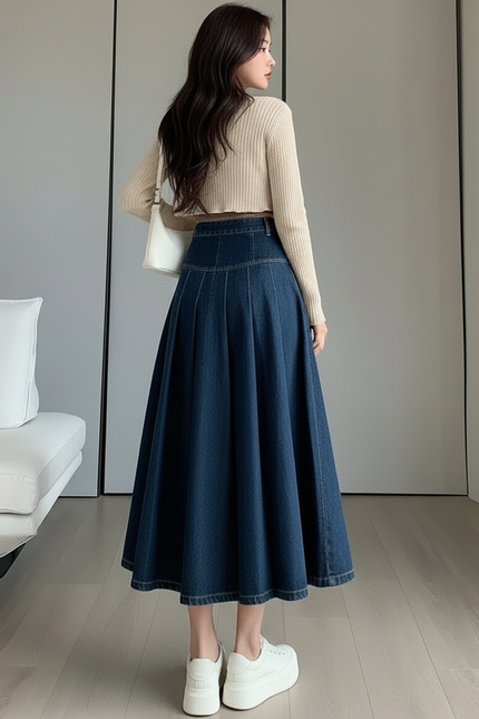 Jupe Longue En Jean Fluide