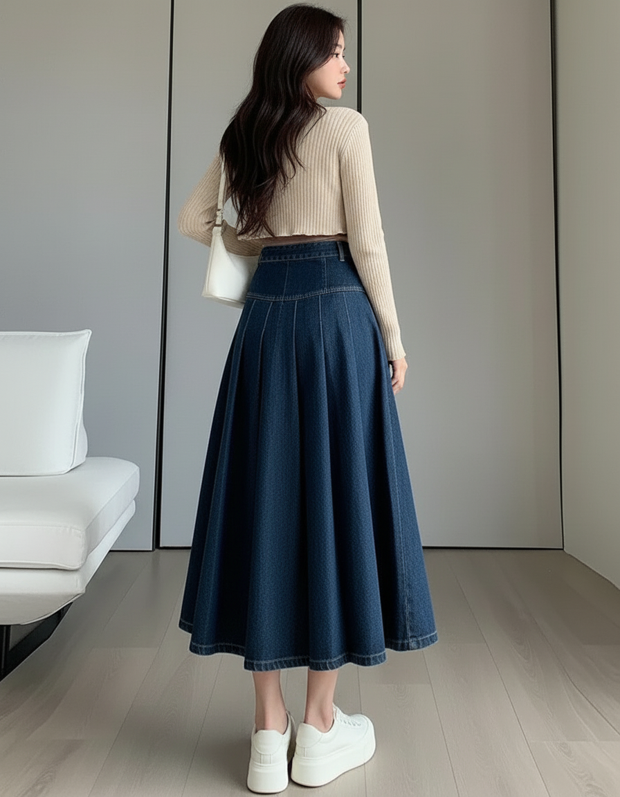 Jupe Longue En Jean Fluide