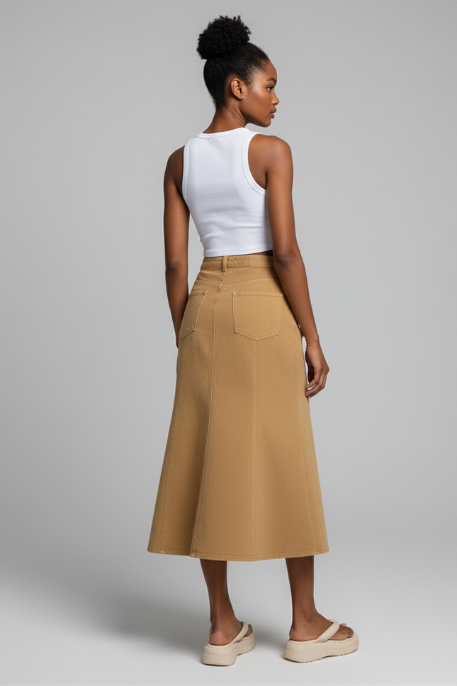 Jupe Jean Sirène Poches Effilochées Décontractée