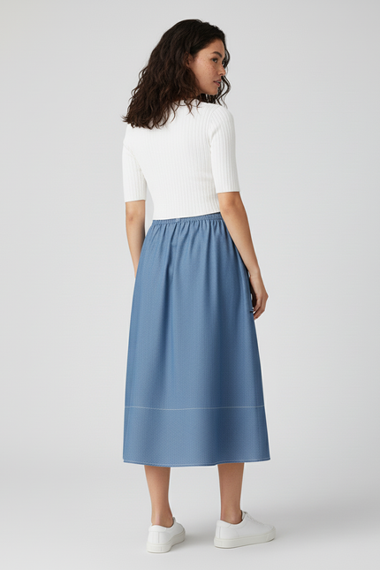 Jupe Jean Taille Haute Fluide Décontractée