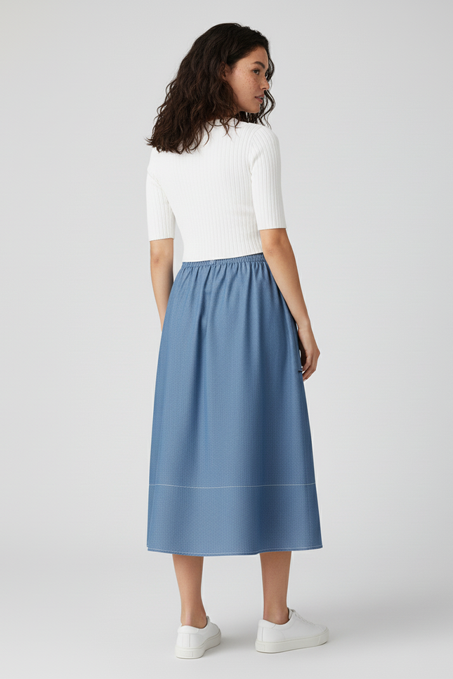 Jupe Jean Taille Haute Fluide Décontractée